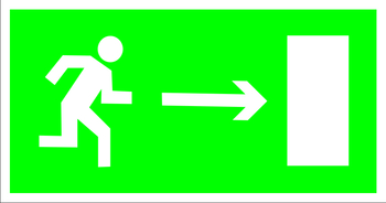 E03 направление к эвакуационному выходу направо (пластик, 300х150 мм) - Знаки безопасности - Эвакуационные знаки - Магазин охраны труда ИЗО Стиль